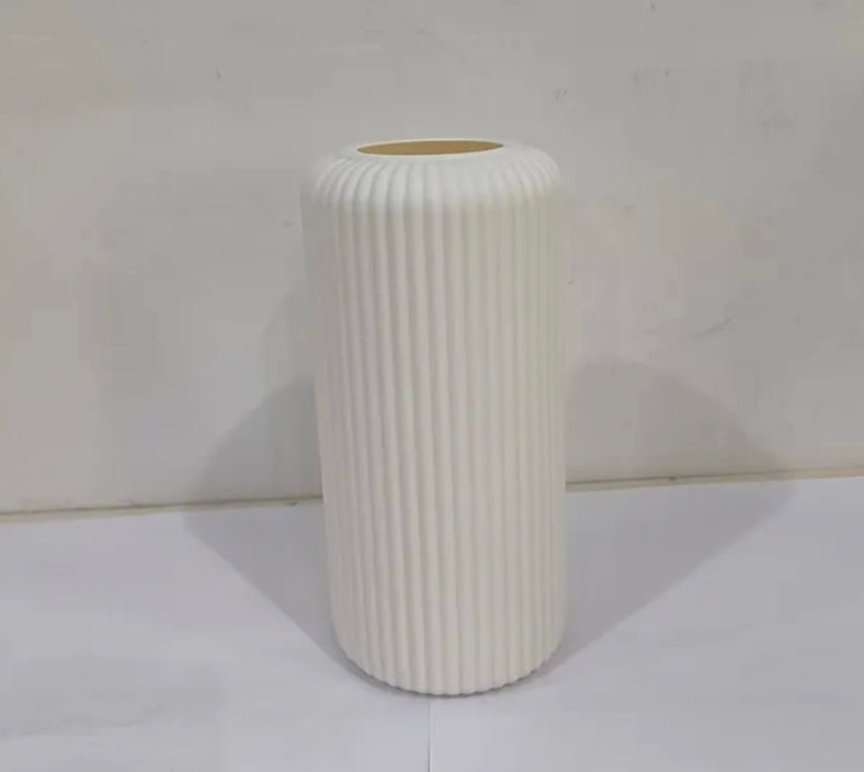 Ribbed Ceramic Vase – Tall