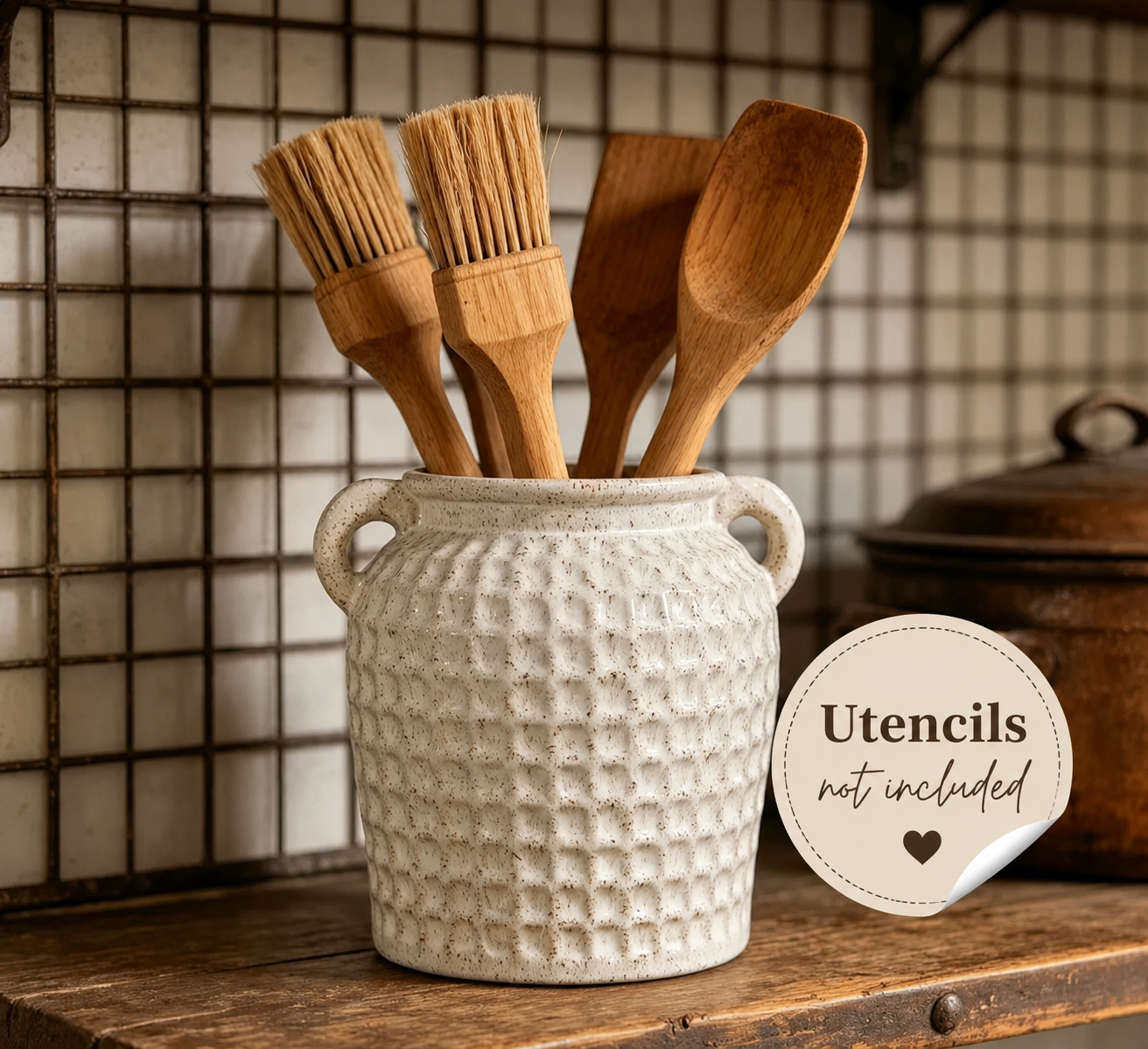 Ceramic Utensil Holder Vase