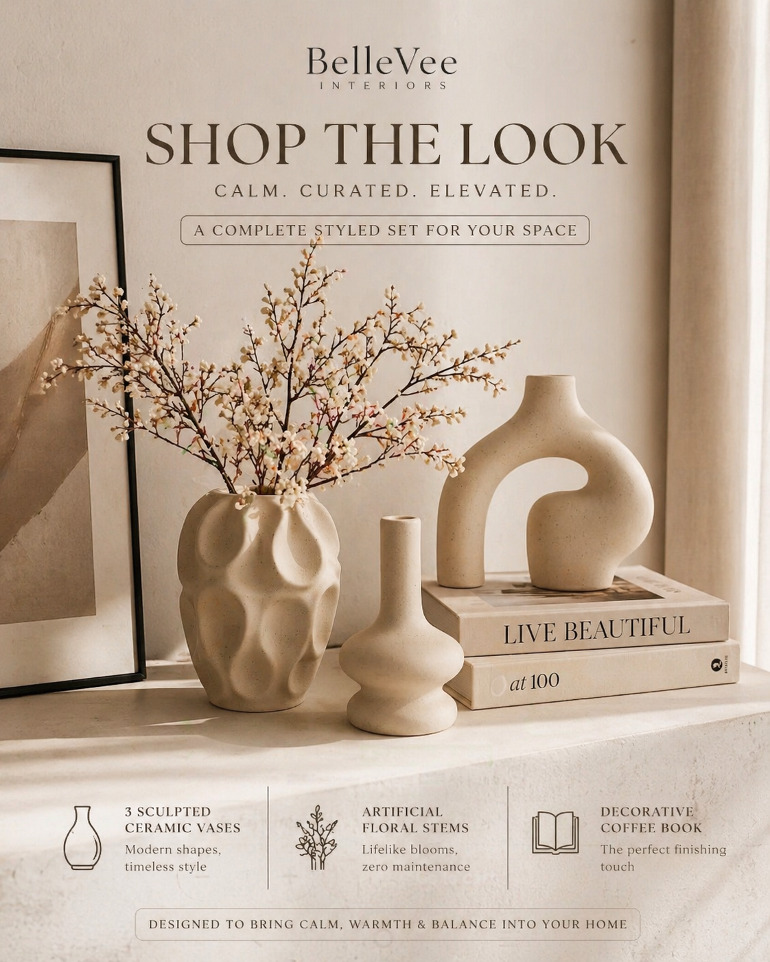 Sculpted Ceramic Statement Collection (3-Piece)