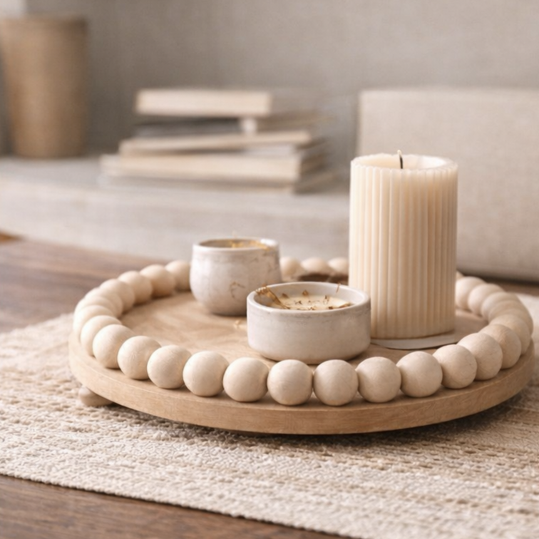 Beaded Wood Styling Tray